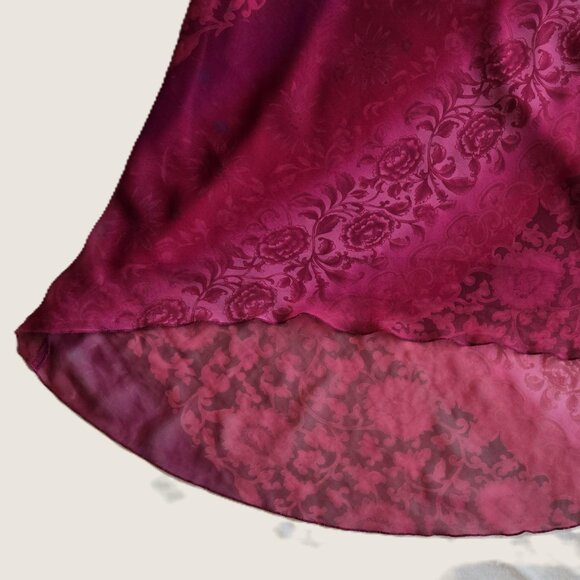 After Dark Floral Spaghetti Strap Midi Cocktail Dress, Red Burgundy Women's 10 - Picture 5 of 9